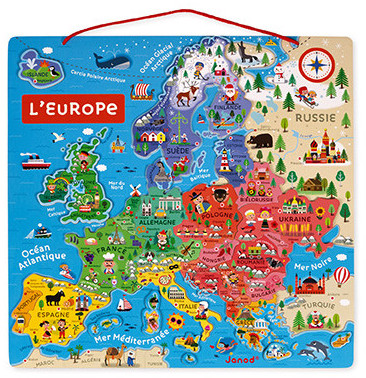 Puzzle carte d'Europe magnétique Janod